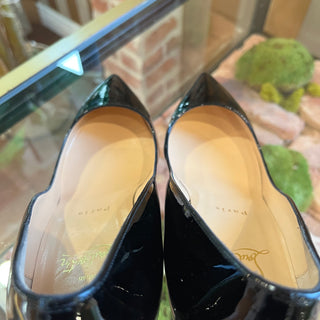 CHRISTIAN LOUBOUTIN Black Pigalle 85MM Patent Leather Pump SZ 40