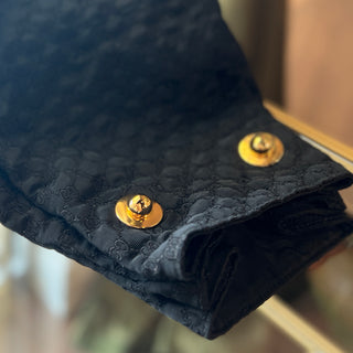 GUCCI Black Embroidered GG Sling Bag