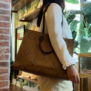 LOUIS VUITTON OnTheGo GM Brown Giant Reverse Monogram Tote Bag