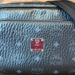 MCM Black Visetos Monogram Canvas Camera Crossbody Bag