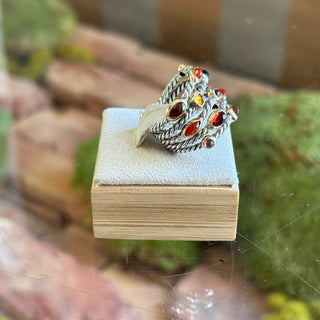 DAVID YURMAN Multistone 5-Row Confetti Cocktail Ring SZ5.5