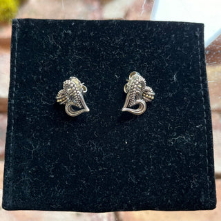 LAGOS Caviar Heart Sterling Silver Stud Earrings