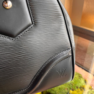 LOUIS VUITTON Bowling Montaigne GM Black Epi Leather Satchel Bag