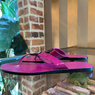 GUCCI Microguccissima Interlocking GG  Bright Bougainvillea Thong Sandals SZ38