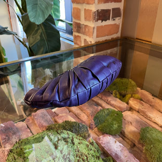 CHRISITAN DIOR Purple Plisse Lambskin Leather Clutch