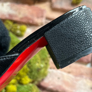 LOUBOUTIN Black Calf Hair Fur Loafers SZ 38.5 (US 8.5)