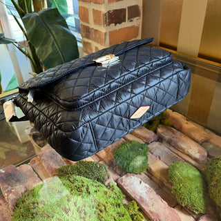 MZWALLACE Crosby Lock Large Black Nylon Quilted Crossbody Bag