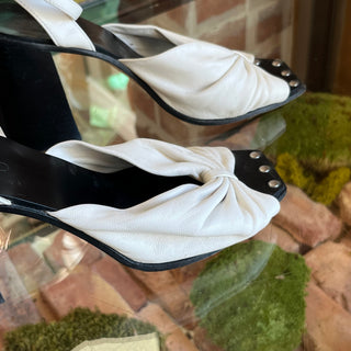 JIMMY CHOO Jasie 85 Latte Calfskin Leather Sandals SZ37(7US)