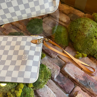 LOUIS VUITTON Neverfull MM Damier Azur Canvas Tote Bag