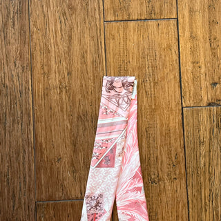 HERMES Cheval Phoenix Pink Silk Twilly