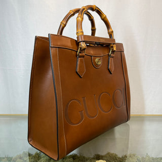 GUCCI Diana Medium Brown Leather