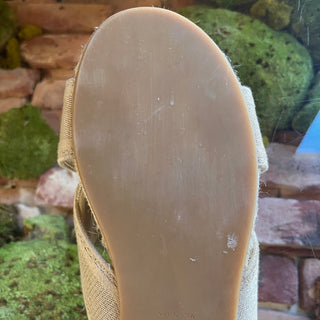 CHRISTIAN DIOR Beige Canvas Espadrilles Slides SZ 39 (US 9)