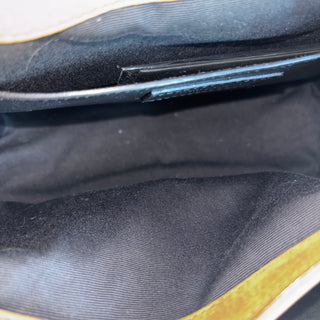 SAINT LAURENT Small Croc Nubuck Niki Shoulder Bag