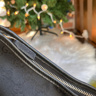 GUCCI Abbey D-Ring Black GG Canvas Tote