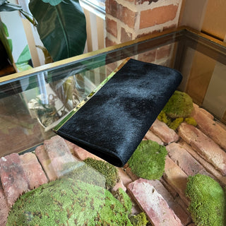 GUCCI Black Calf Hair Clutch DIA319