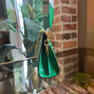 GUCCI Slim Chain Large Green Calfskin GG Matelasse Shoulder Bag