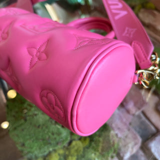 LOUIS VUITTON Bubblegram Papillon BB Dragon Fruit Monogram Leather Satchel Bag