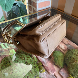 SAINT LAURENT Brown Grained Lambskin Leather Niki Shoulder bag