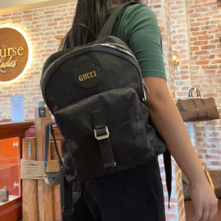 GUCCI Small Off The Grid Black GG Nylon Backpack Bag