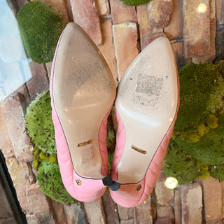 GUCCI Charlotte Pink Chevron Pumps Heels Sz 39.5(39.5US)