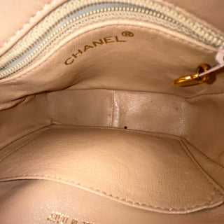 CHANEL Vintage Beige Quilted CC Camera Bag