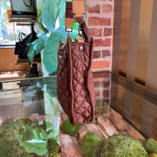 MZ WALLACE Terracotta Quilted Nylon Box Crossbody Bag