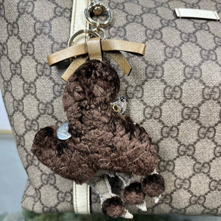 GUCCI GG Supreme Web White Joy Tote w/ Lulu French Poodle Charm