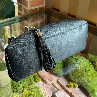 GUCCI Medium Soho Chain Black Pebbled Calfskin Leather Shoulder Bag