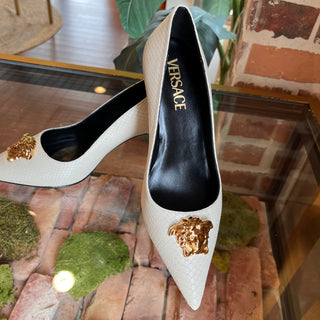 VERSACE Cream St Ayers Python Medusa Pumps SZ 36 (US 6)