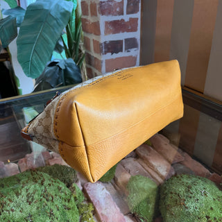 GUCCI Crafty Yellow GG Canvas Tote Bag