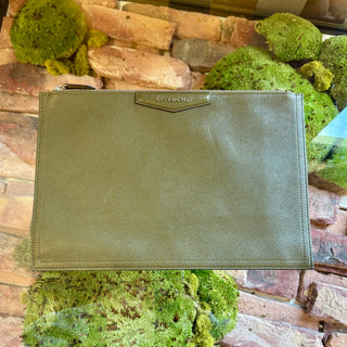 GIVENCHY Green Leather Antigona Pouch
