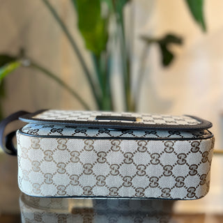 Gucci Monogram Flap Messenger Bag