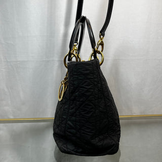 DIOR Lady Dior Black Nylon Cannage Tote Bag