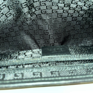 GUCCI Black Vintage Tiger Head Suede Shoulder Bag