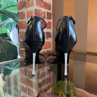 GUCCI Black Leather Strappy Heels SZ 8.5