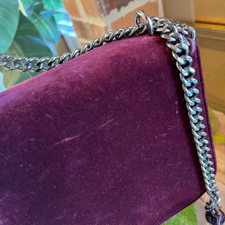 STELLA MCCARTNEY Falabellla Box Burggundy Velvet Crossbody