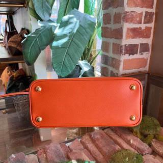 PRADA Promenade Orange Saffiano Lux Dome Top Handle