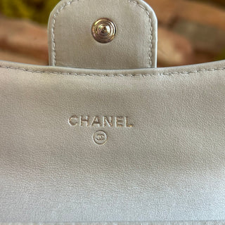 CHANEL Reissue Silver Metallic Calfskin Quilted Card Holder