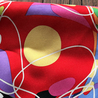 CHANEL Abstract Print Multicolor Silk Scarf