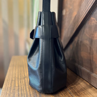 LOUIS VUITTON Sac D'Epaule PM Black Epi Leather Bucket Bag