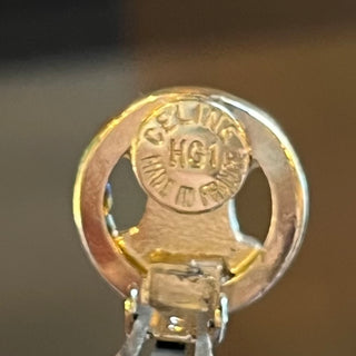 CELINE Gold Tone Triomphe Clip On Earrings