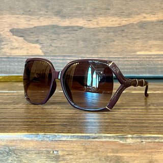 GUCCI GG0505S Purple Acetate Square Bamboo Sunglasses