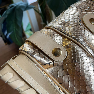 CHLOE Silverado Rose Metallic Python Skin Satchel