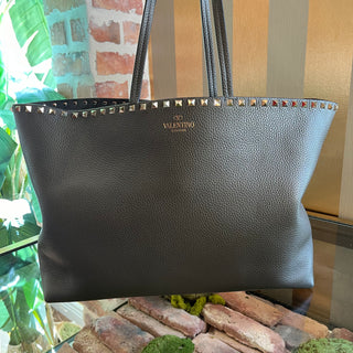 Valentino Gray Rockstud Tote