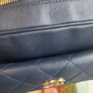 CHANEL In & Out Camera Case Small Quilted Caviar Crossbody Bag