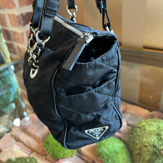PRADA Black Quilted Nylon Shoulder Bag