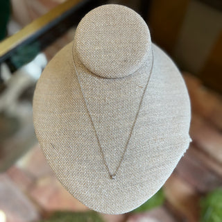 TIFFANY&CO Single Diamond Pendant Sterling Silver Necklace