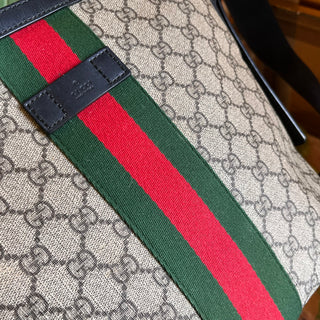 GUCCI Black GG Coated Canvas Medium Messenger Bag