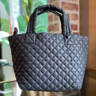 MZWAWLLACE Metro Gray Quilted Nylon Tote