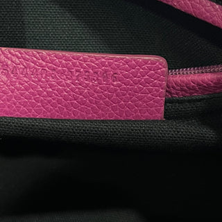 ALEXANDER MCQUEEN Small Skull Padlock Fuchsia Grained Calfskin Zip Tote Bag